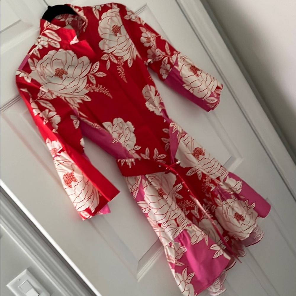 FARM Rio Fun Red & Pink Ruffled Mini Dress ~Never Worn without tag inXXS